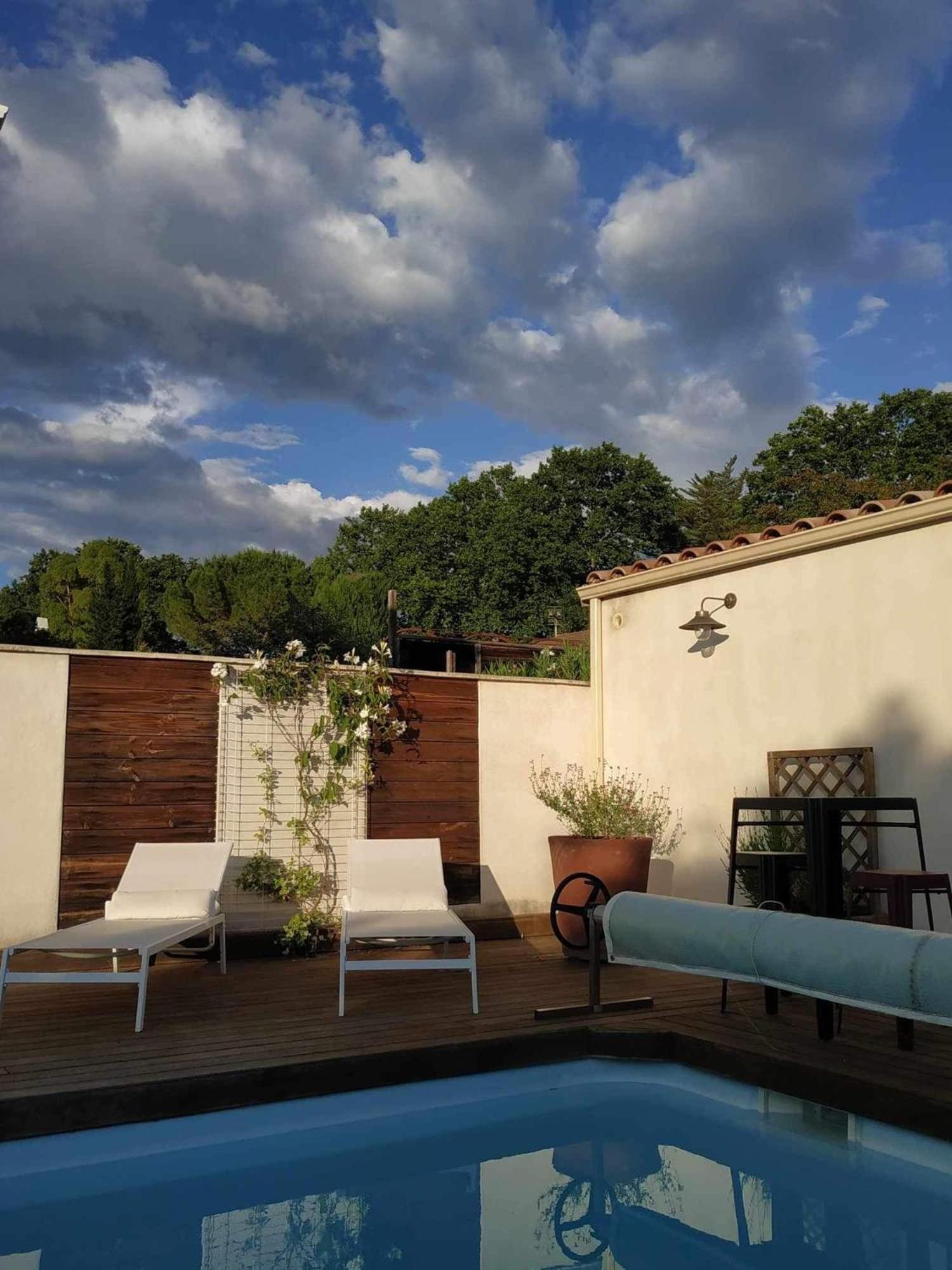 Chambre studio indépendante au calme vue sur piscine Teyran Exterior foto